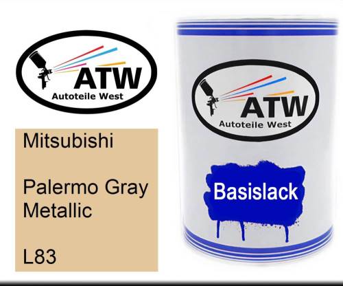 Mitsubishi, Palermo Gray Metallic, L83: 500ml Lackdose, von ATW Autoteile West.